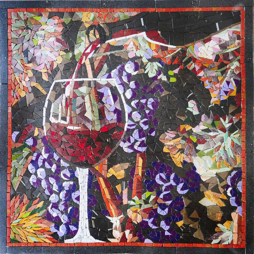 Arte de pared de mosaico - Más vino, por favor