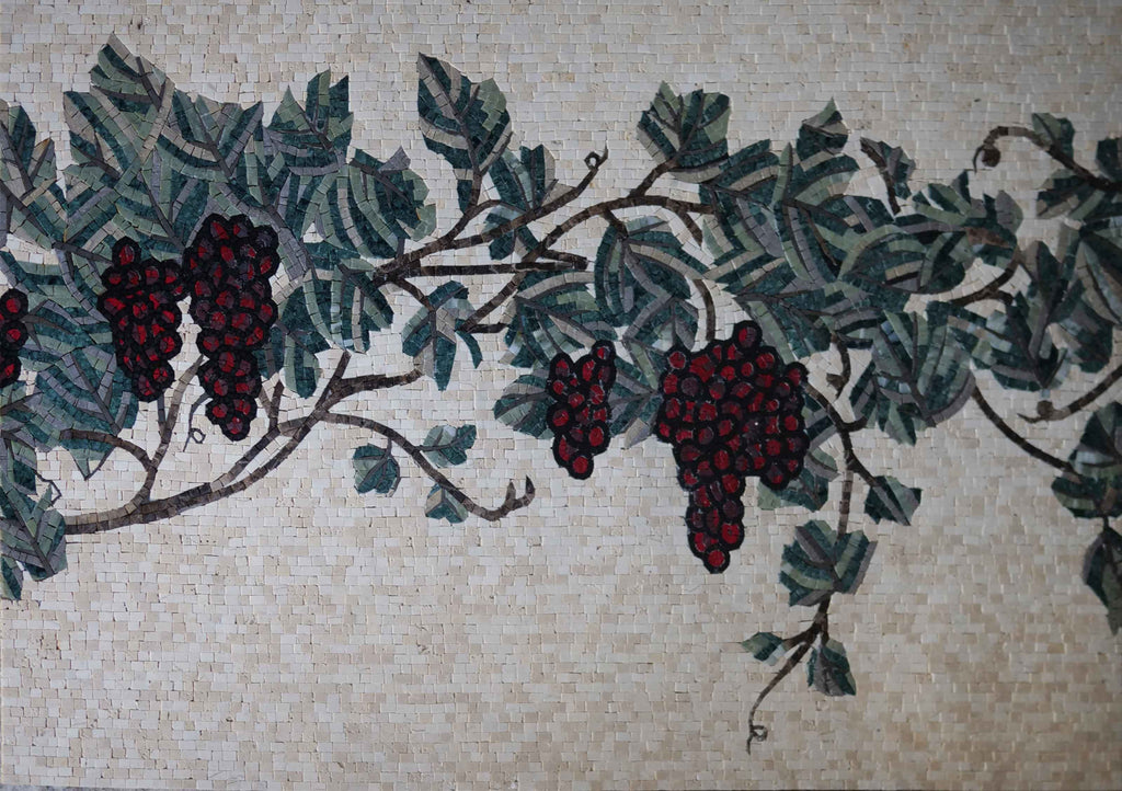 Oeuvre de mosaïque - Raisins rougeâtres