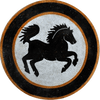 Mosaik Medaillon Tischplatte - Schwarzes Pferd