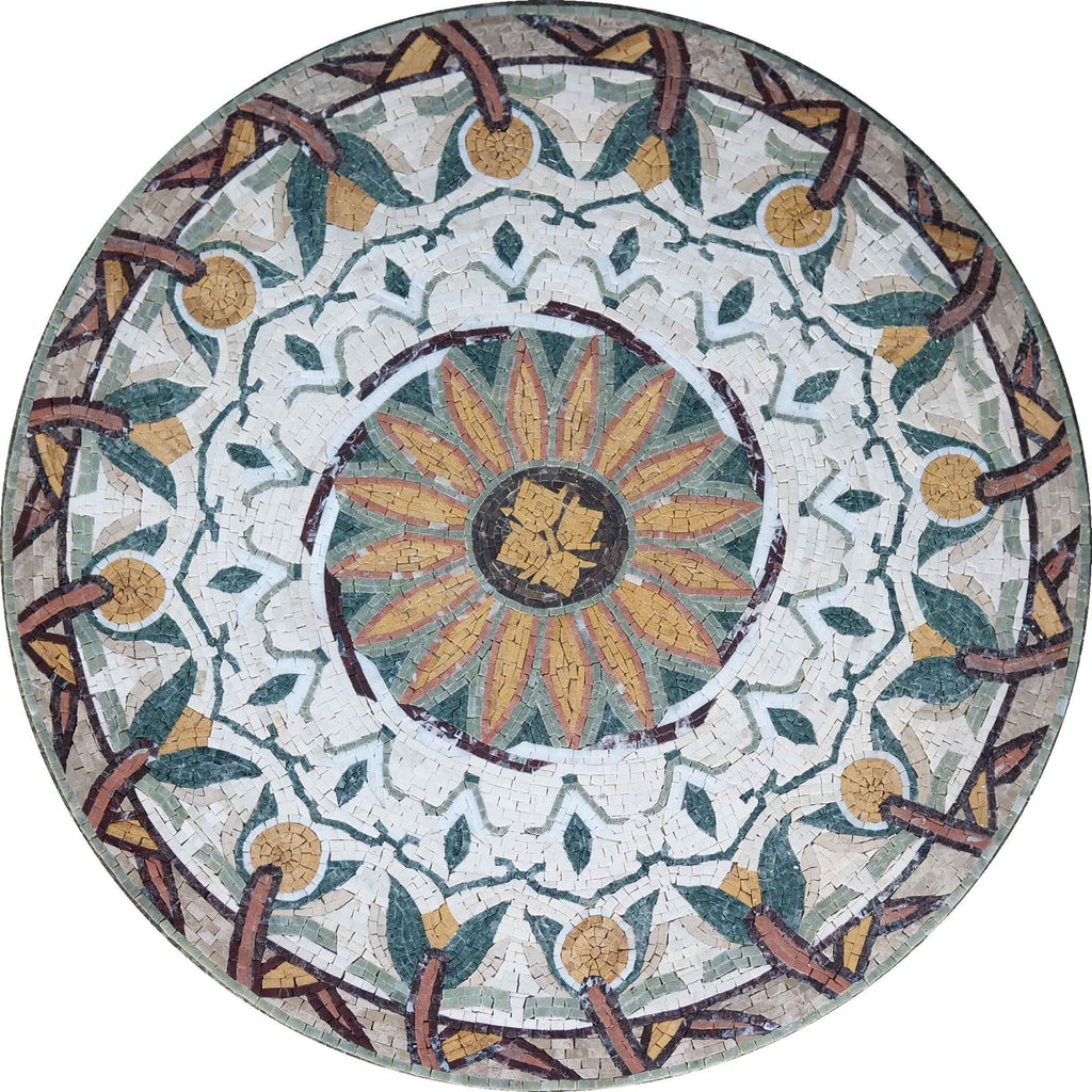 Mosaico floral redondo - Loradi