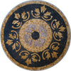Mosaico medalhão preto e dourado