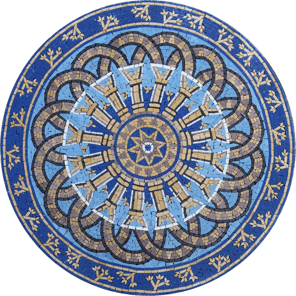 Medalhão com padrão de mosaico grego