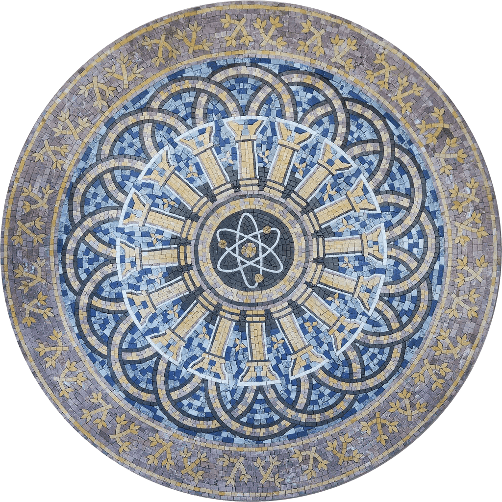 Medallón de mosaico del centro atómico