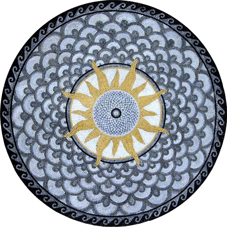 Sola Gris - Medallón Mosaico Sol