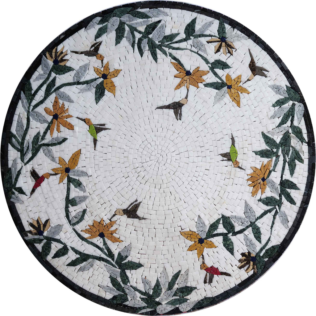 Arte em mosaico clássico do beija-flor