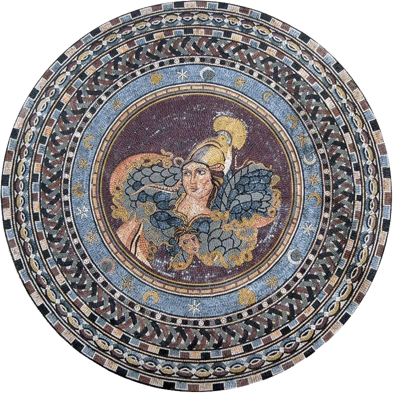 Roda de mosaico de mármore Victory