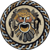 Mayan Illustrative God Mosaic Medallion