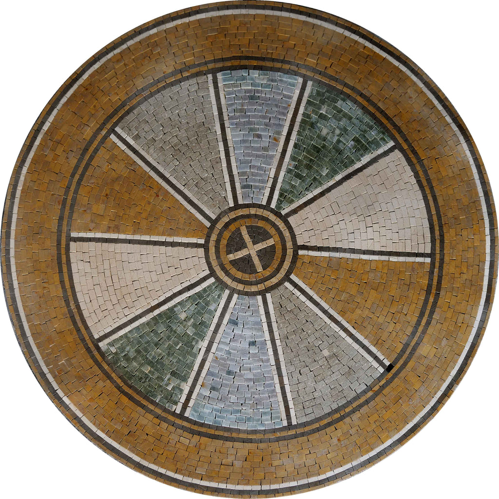 Medalhão de arte em mosaico romano - Ruota