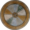 Medalhão de arte em mosaico romano - Ruota