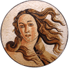 Le visage de Vénus déesse de l'amour et de la beauté médaillon mosaïque