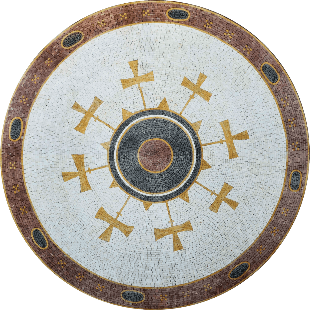Medaglione Mosaico - Ornamento Croce