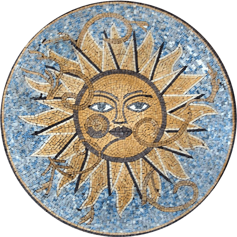 Blaugrünes Surya - Sonnenmosaik