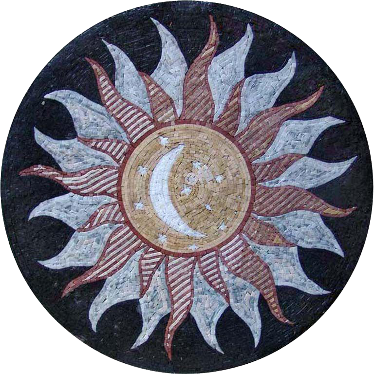 Najm - Medallón de mosaico de luna y sol