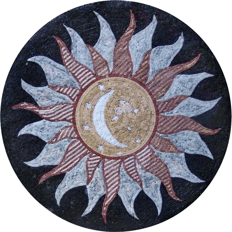 Najm - Médaillon Mosaïque Lune & Soleil