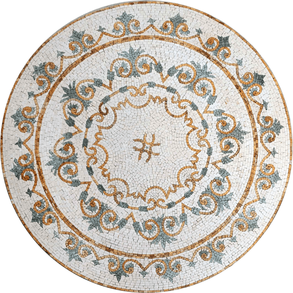 Floral Mosaic Medallion - Hydrangea
