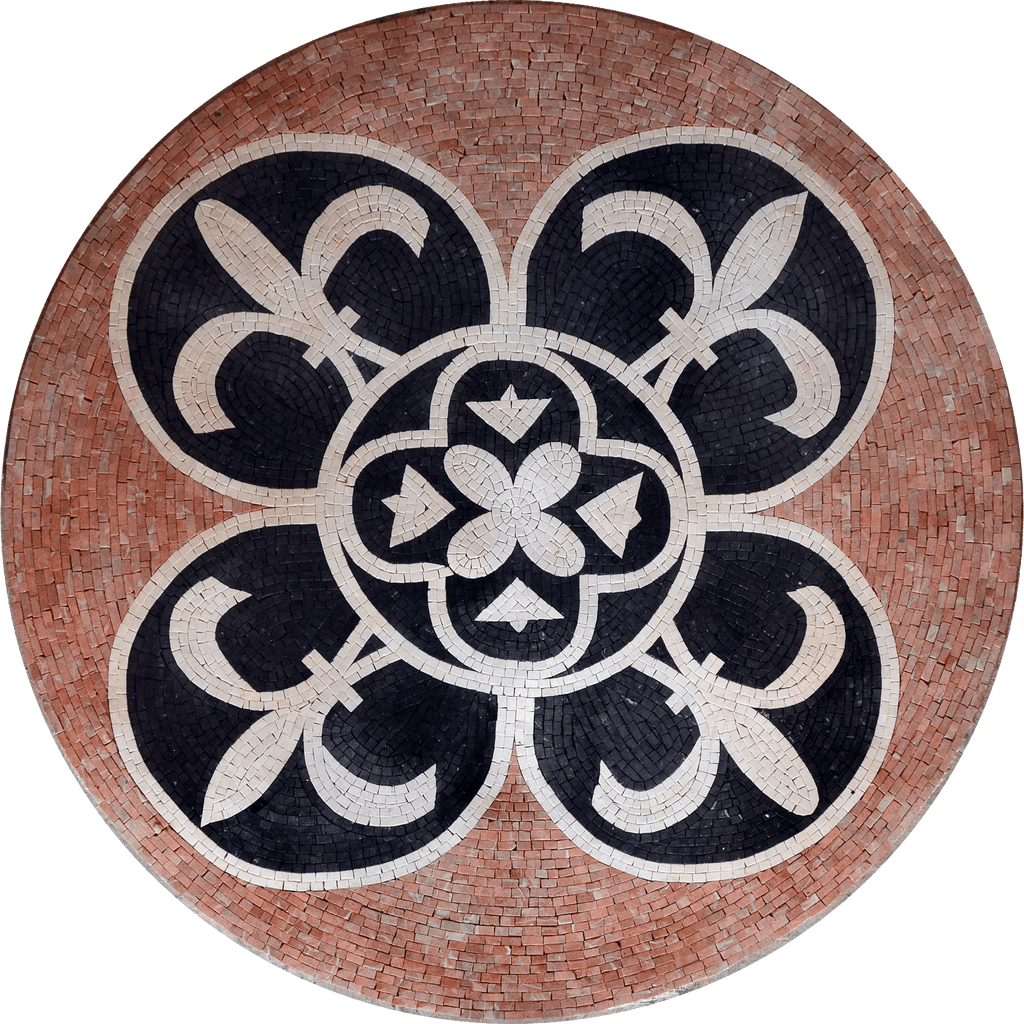 Médaillon Mosaïque - Fleurs Médiévales