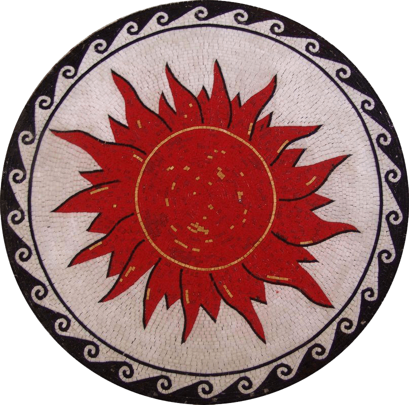 Medalhão Mosaico Solar - Sol e Ondas