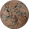 Arte em mosaico - medalhão de lagartos