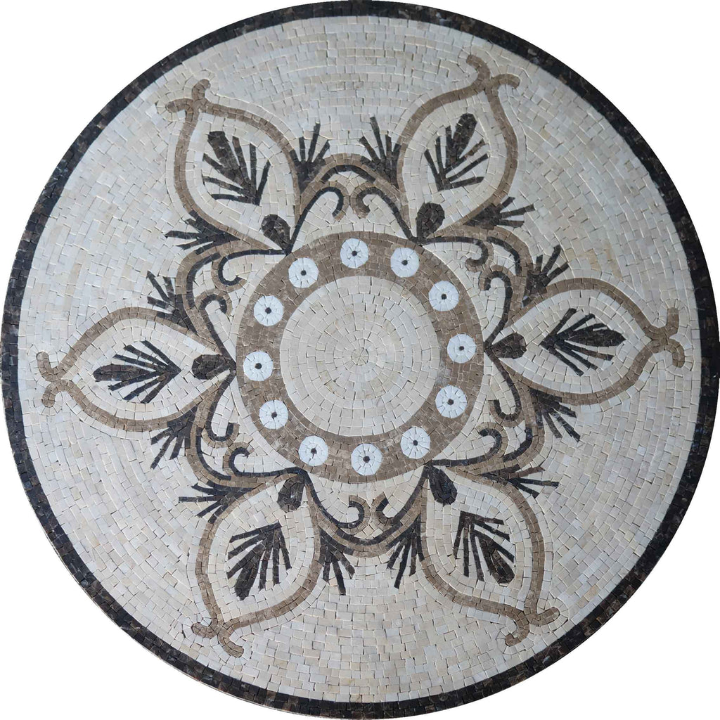 Medaglione mosaico classico a palmetta