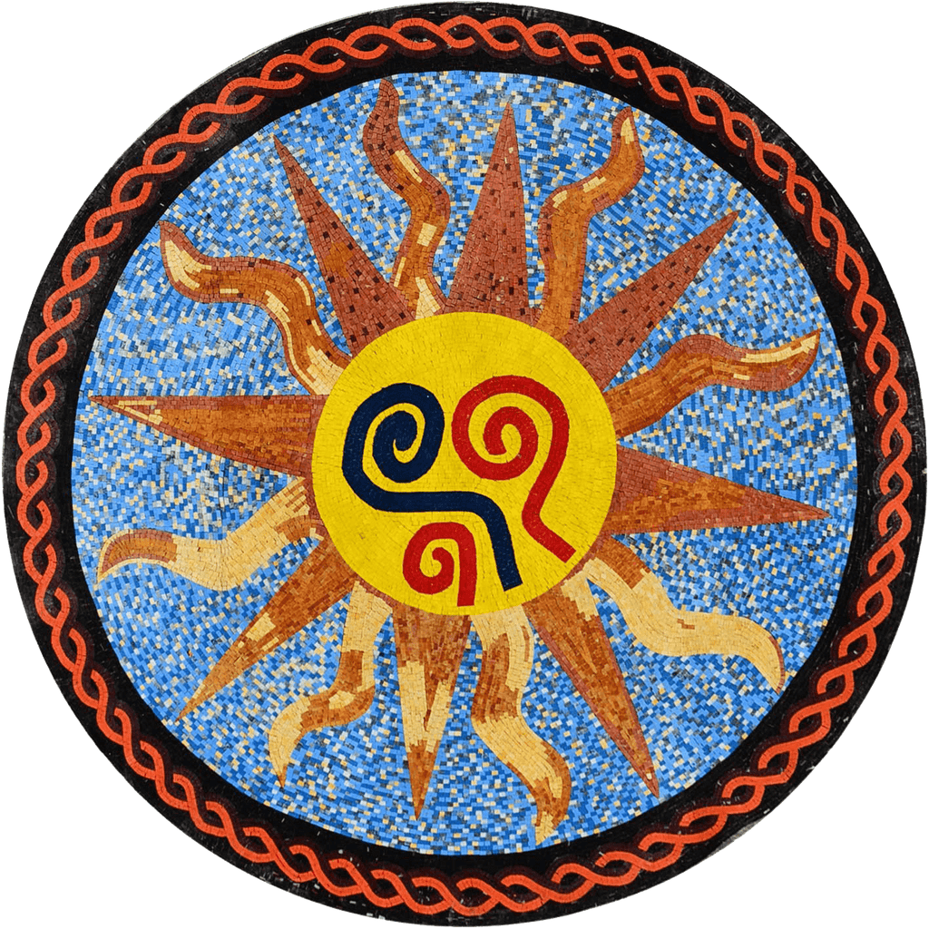 Jax - Medalhão Mosaico Sol Abstrato