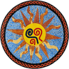 Jax - Medalhão Mosaico Sol Abstrato