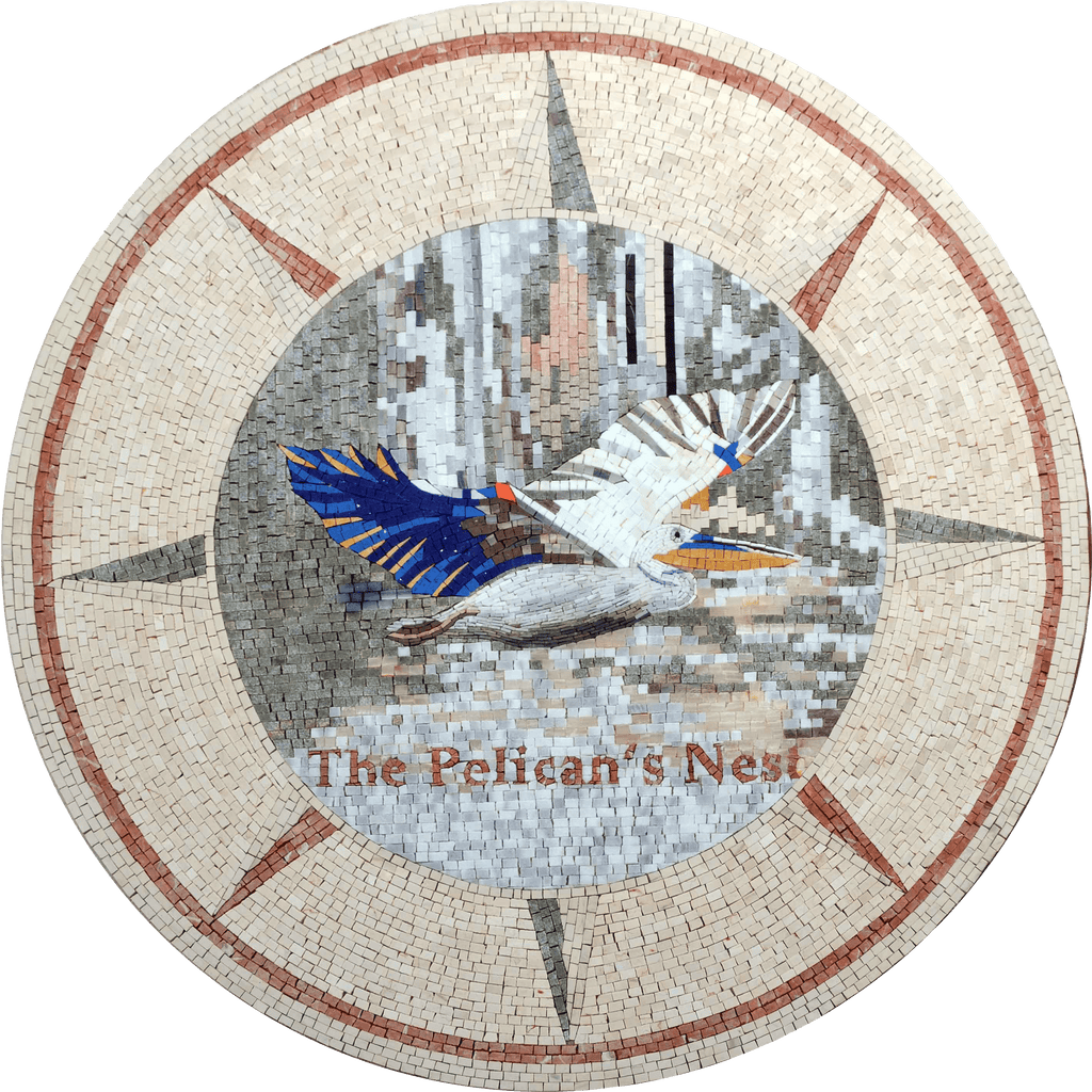 El nido del pelícano - Medallón de mosaico