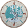 Bússola Flamingo - Medalhão Mosaico