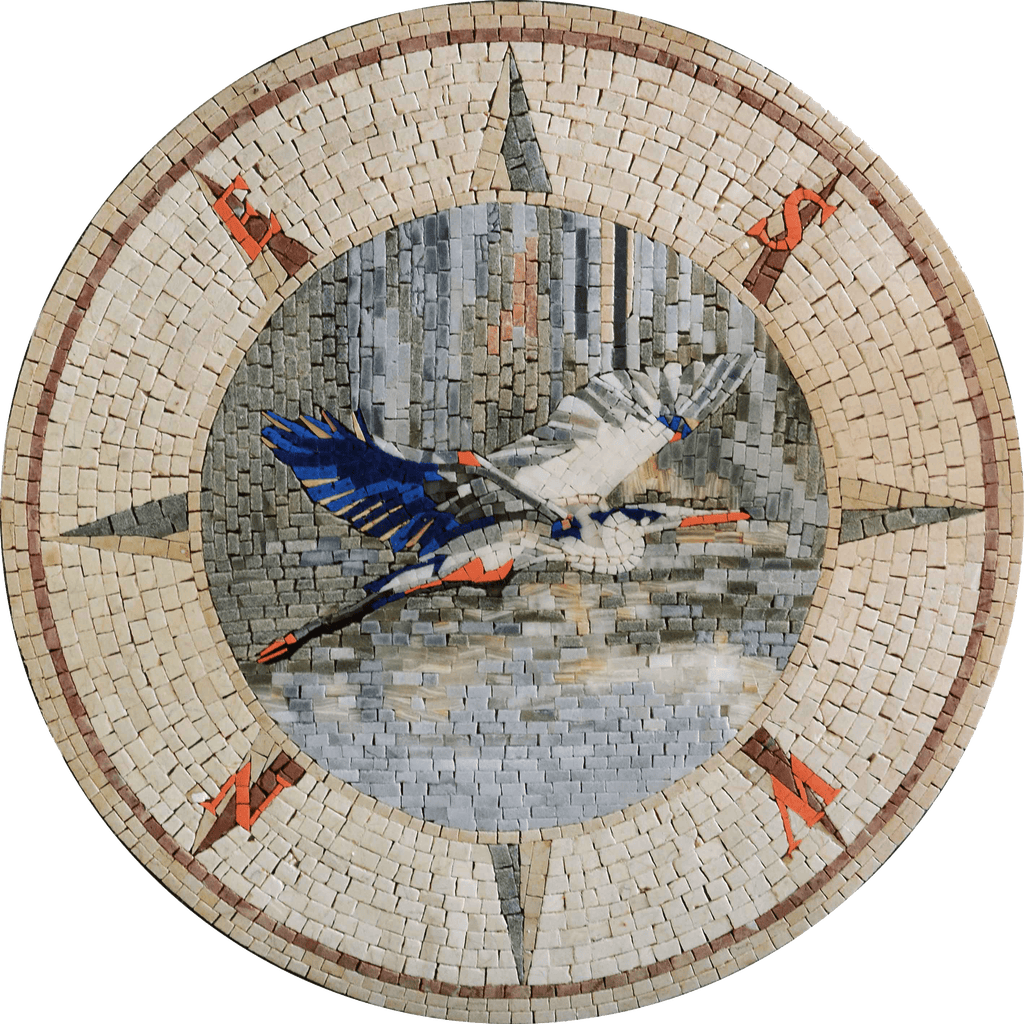 Diseños de mosaico - pájaro garza