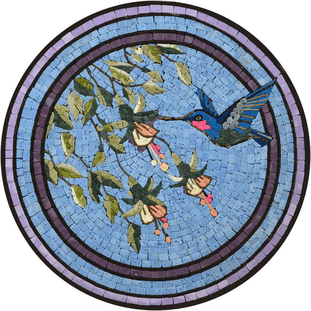 Arte em mosaico - beija-flor