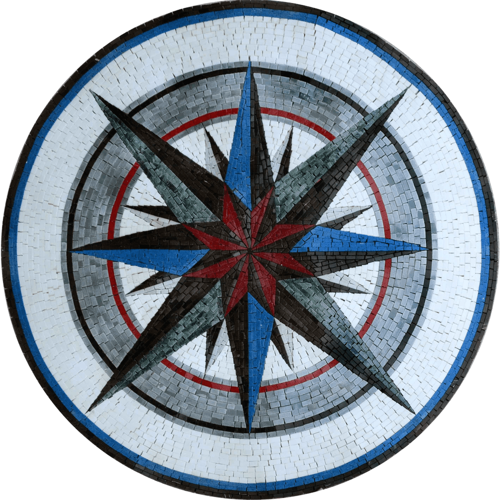 Navy Enchantress - Medallón de mosaico de brújula