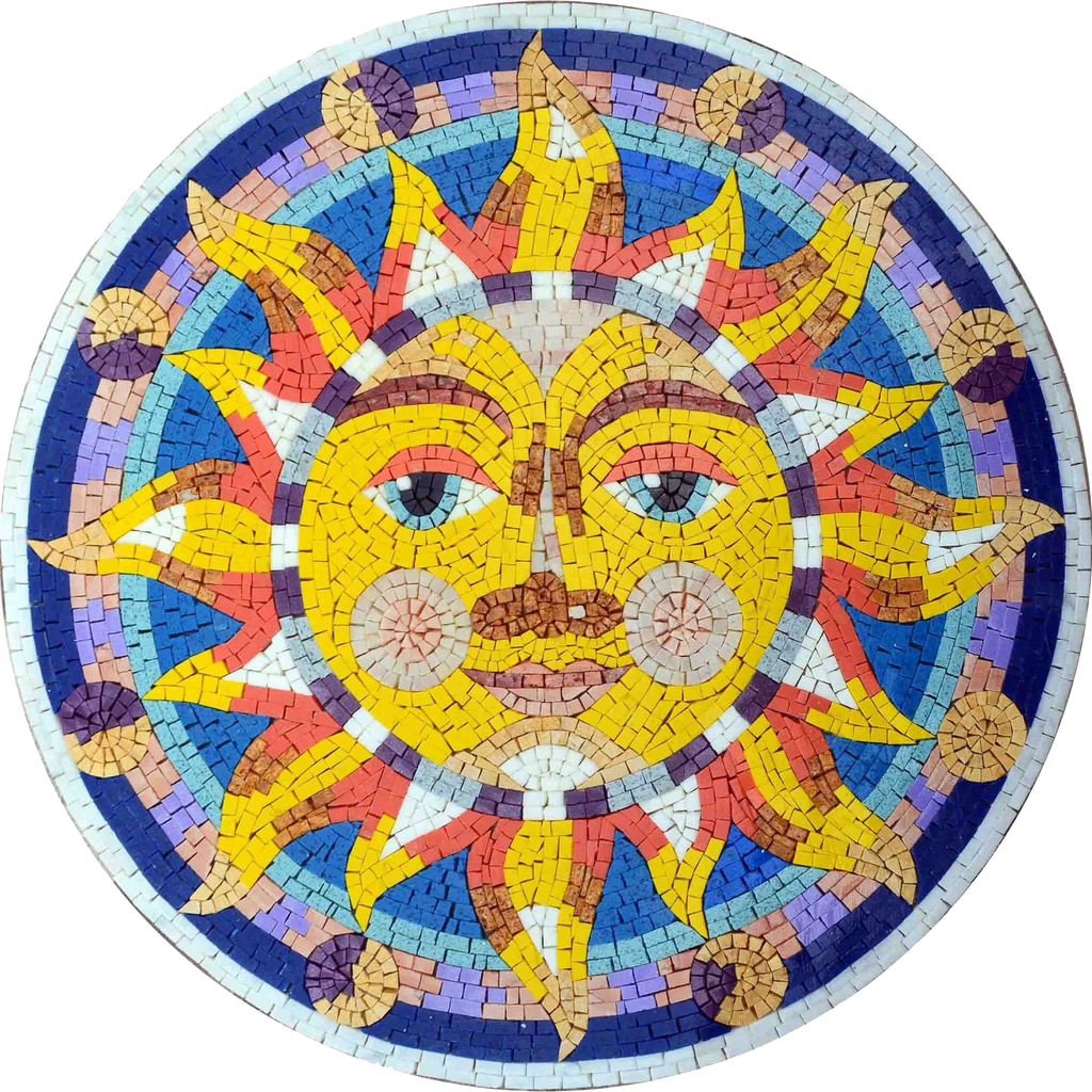 Arte psicodélico del mosaico del sol