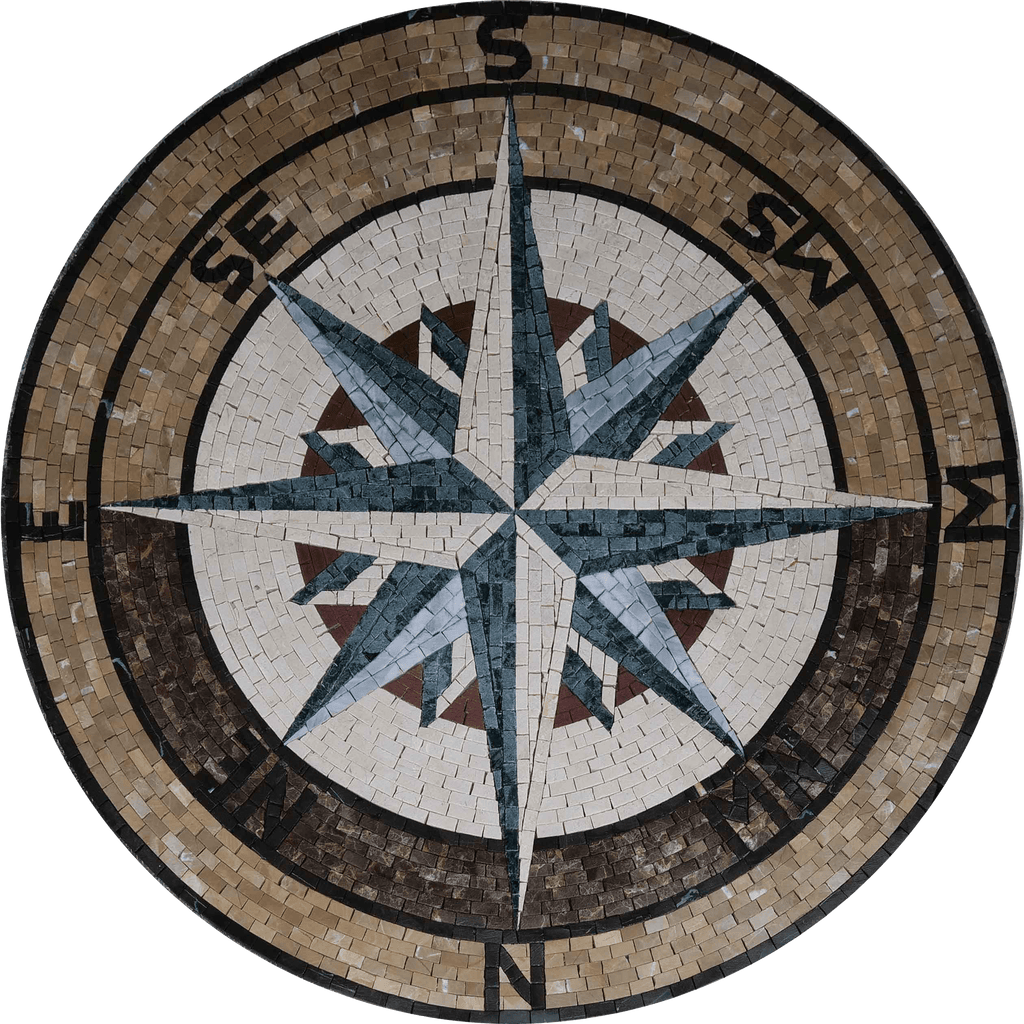Sandy - Compass Mosaic Medallion