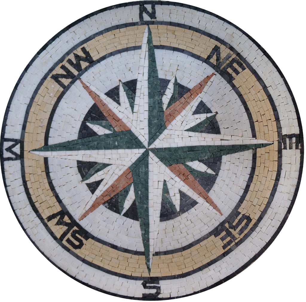 Matira - Kompass-Mosaik-Medaillon