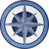 Azul - Medallón Mosaico Brújula