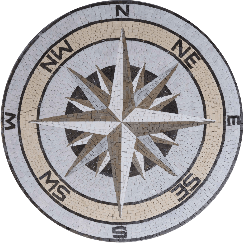 Bianca Marina - Compass Mosaic Medallion