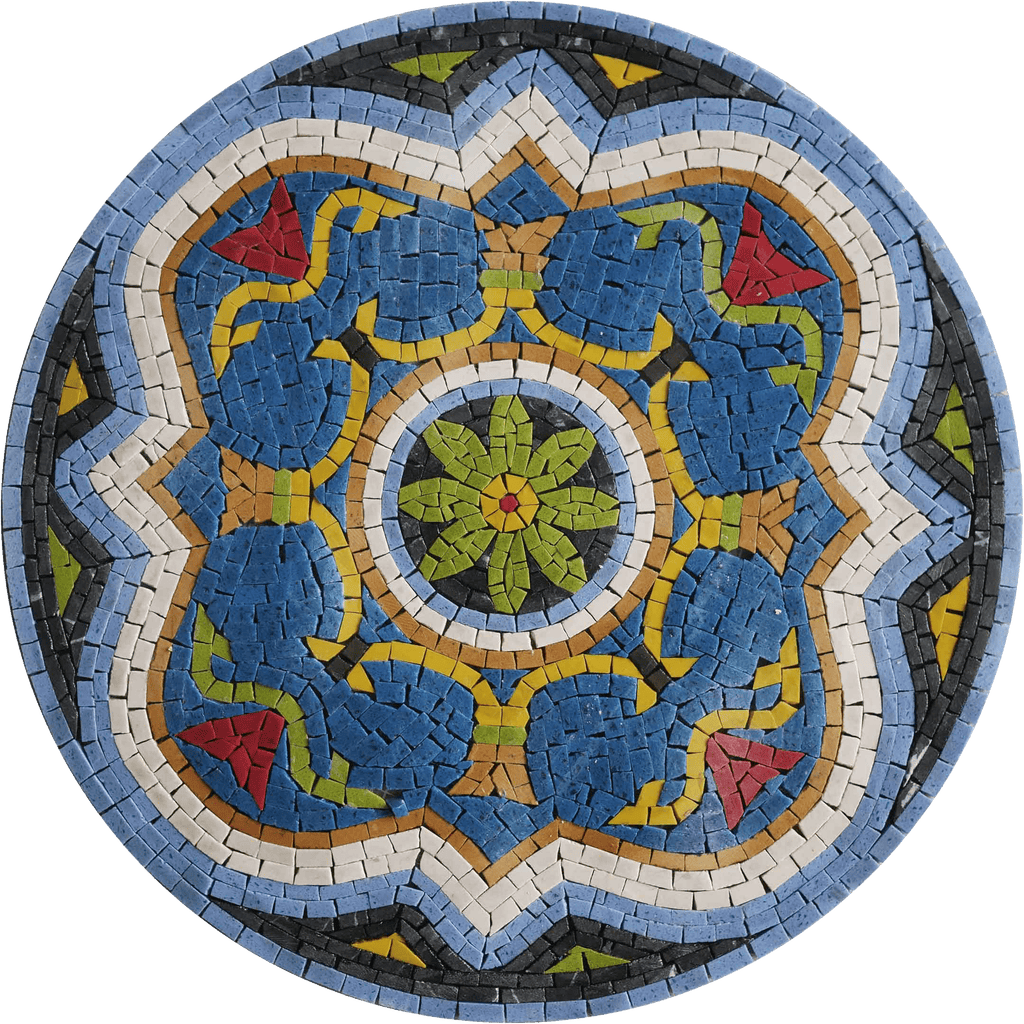 Felicity Bouquet Flower Pattern Mosaic Medallion