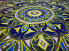 Mosaico Geométrico - Flor Azul y Amarilla