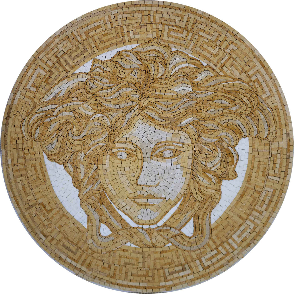 Logo mosaïque dorée Versace