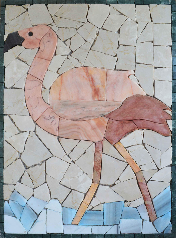 Pink Flamingo II - Diseño de mosaico