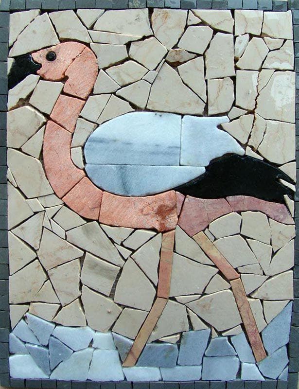 Desenhos de Mosaico - Flamingo Rosa