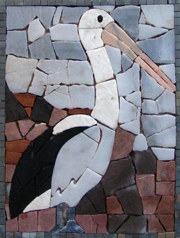 Arte em mosaico para venda - pelicano branco