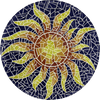 Sol - Arte de piedra de mosaico de pétalos de sol | celestial | Mozaico