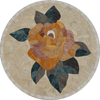 Earth Rose - medallón de arte de piedra de mosaico de pétalos | Mozaico