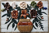 Mosaik-Designs – 3D ovaler Blumenkorb