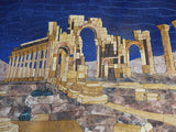Каменная художественная мозаика - сцена руин