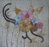 Arte de parede em mosaico - buquê colorido