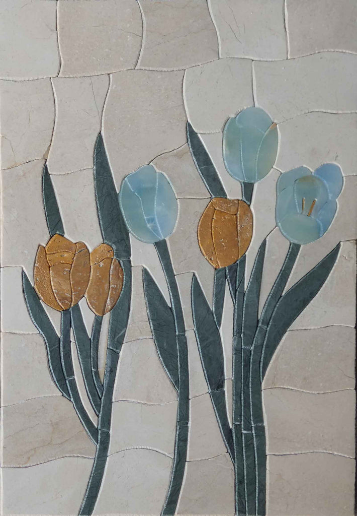 Tulip Bloom Floral Petals - Stone Mosaic Art | Flowers And Trees | Mozaico