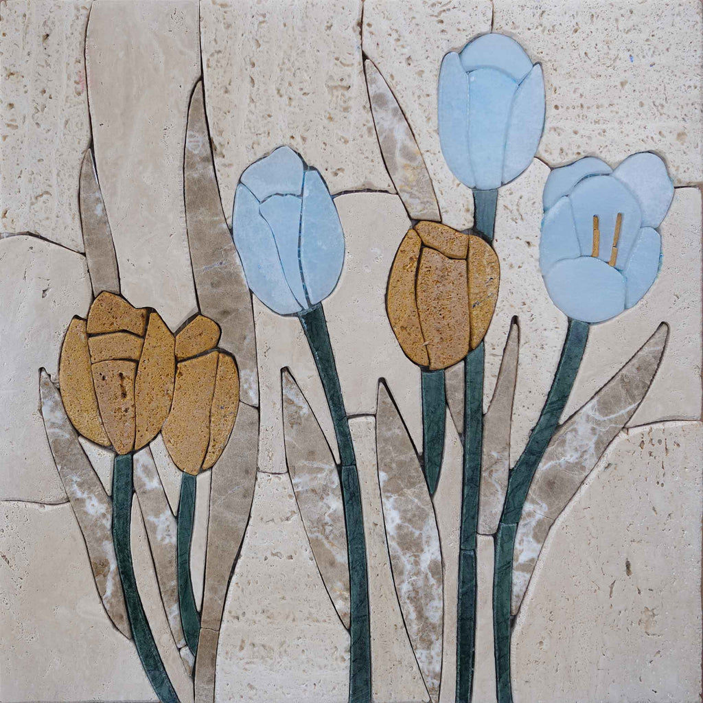 Mosaikfliesenkunst - Tulpenblüten