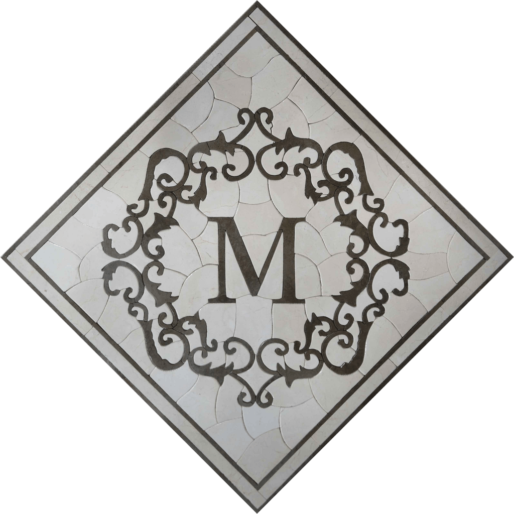 Arte de mosaico de diamantes - Letra M