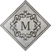 Arte de mosaico de diamantes - Letra M